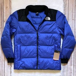 The North Face Men’s Nordic Bomber 700 Down Puffer Jacket In TNF Blue